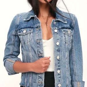 Blank NYC Raw Hem Denim Jacket in Traffic Jam